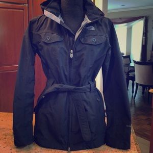 north face belted rain jacket
